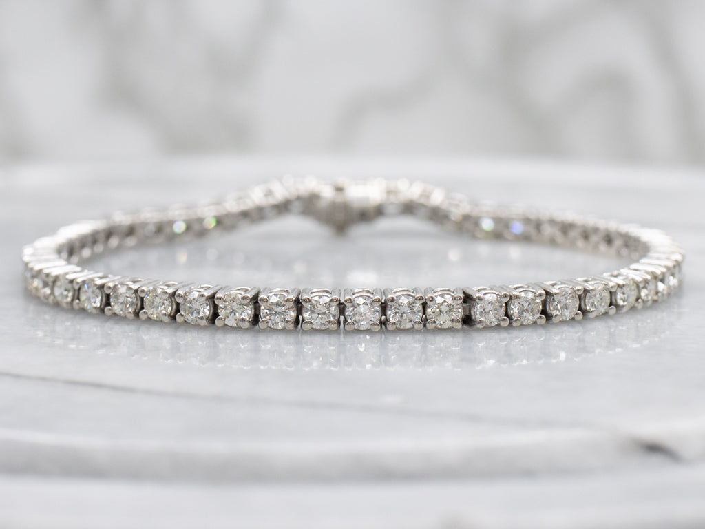 Brilliant Diamond White Gold Tennis Bracelet