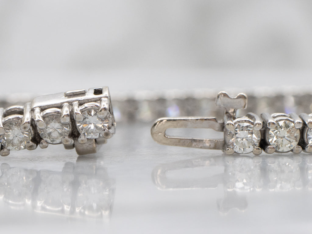 Brilliant Diamond White Gold Tennis Bracelet