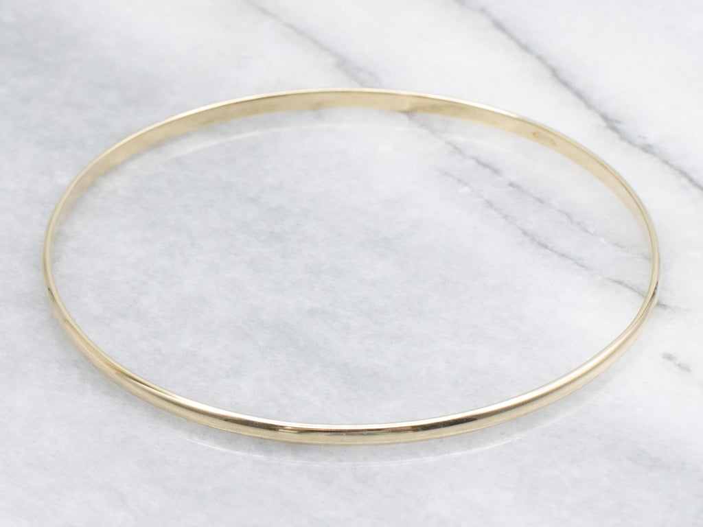 Polished Yellow Gold Bangle Bracelet