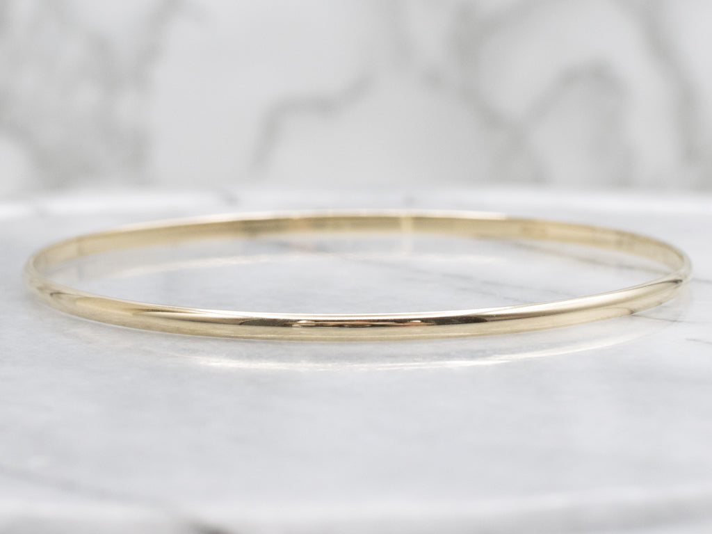 Polished Yellow Gold Bangle Bracelet