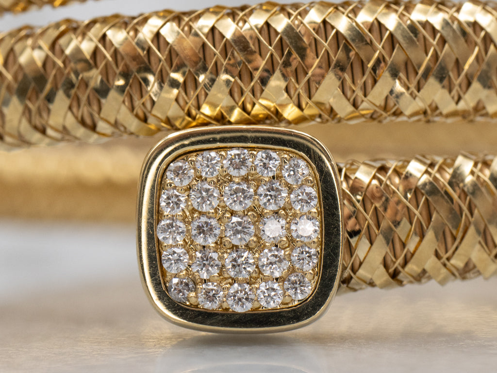 Roberto Coin 18-Karat Yellow Gold Diamond Primavera Coiled Wrap Bracelet