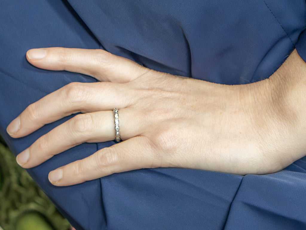 Old Mine Cut Diamond Platinum Eternity Band
