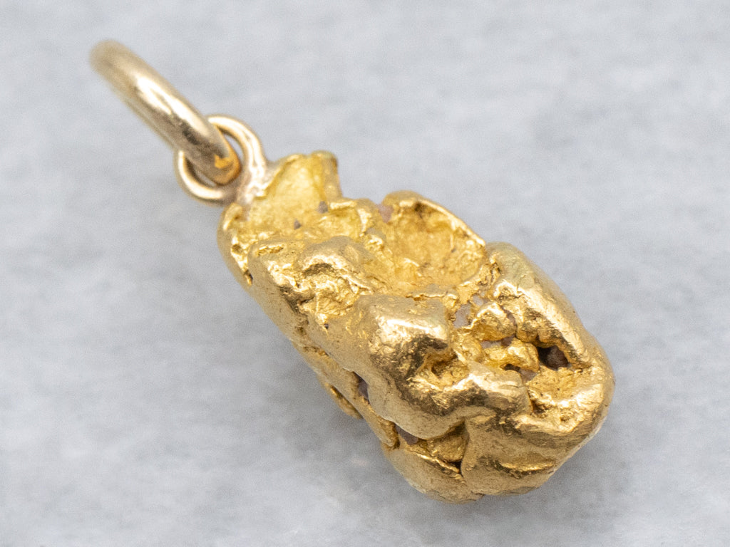 Raw Yellow Gold Nugget Pendant