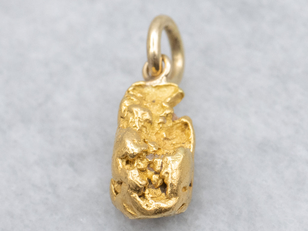 Raw Yellow Gold Nugget Pendant