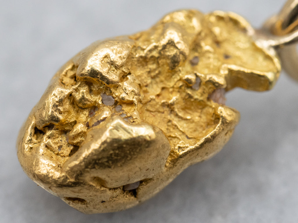 Raw Yellow Gold Nugget Pendant