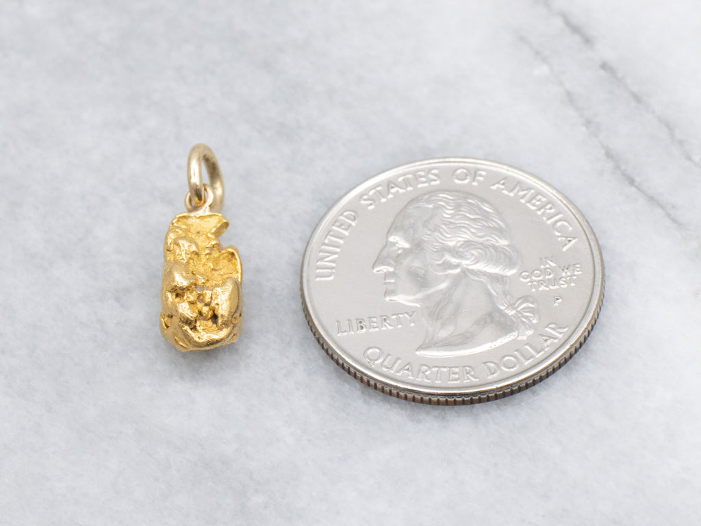 Raw Yellow Gold Nugget Pendant