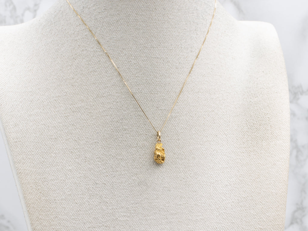 Raw Yellow Gold Nugget Pendant