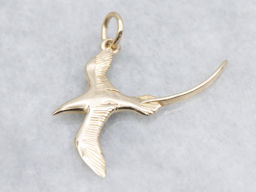 Bermuda Longtail Yellow Gold Bird Pendant
