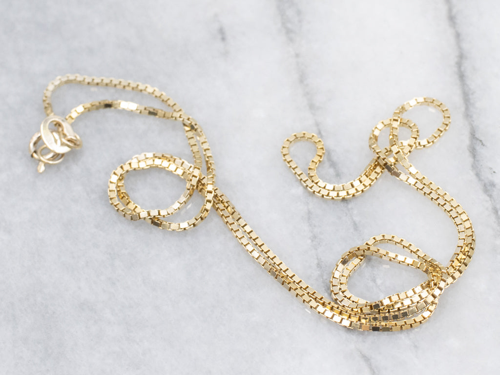 Yellow Gold Box-Link Chain