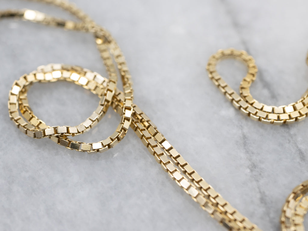 Yellow Gold Box-Link Chain