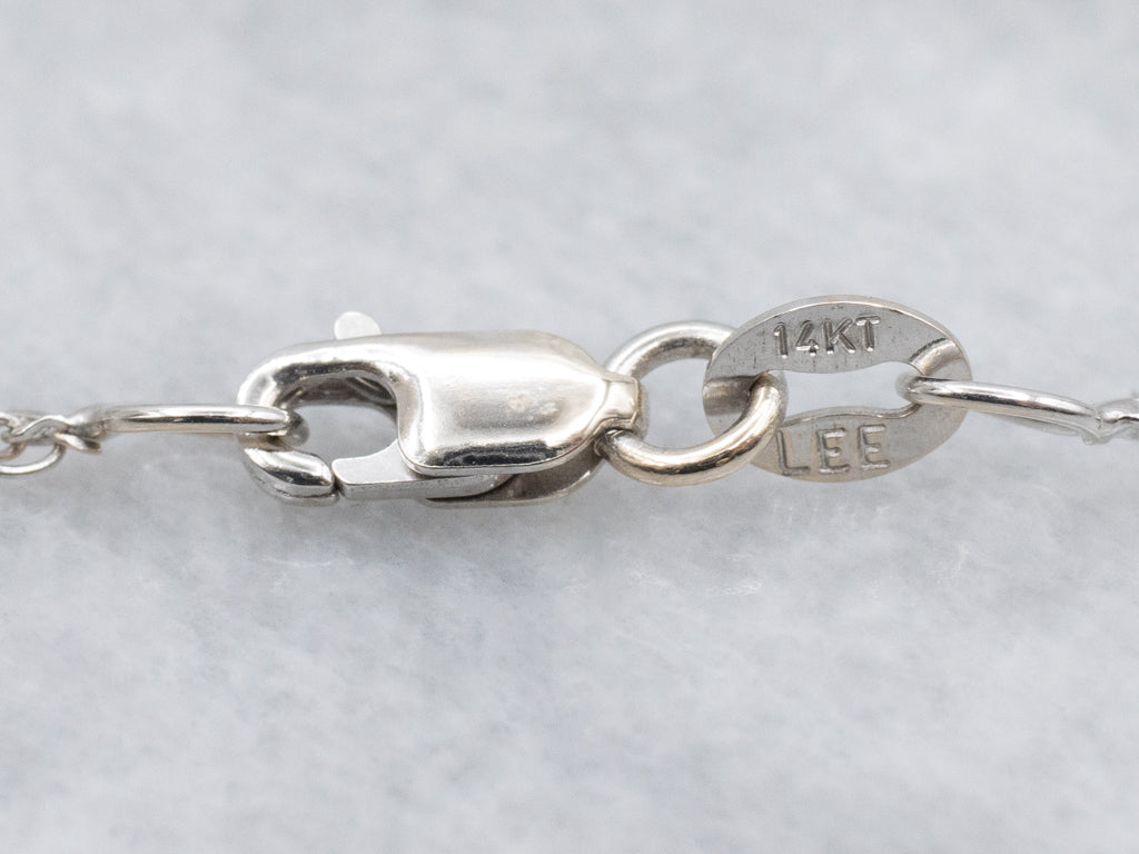 Long White Gold Wheat Chain