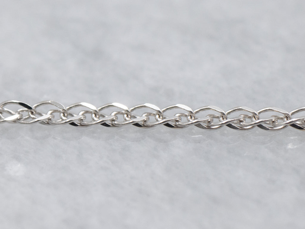 Long White Gold Wheat Chain