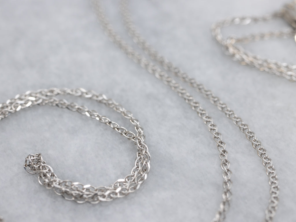 Long White Gold Wheat Chain