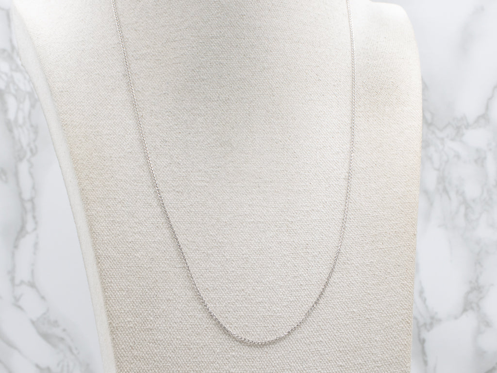 Long White Gold Wheat Chain