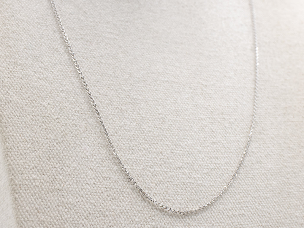 Long White Gold Wheat Chain
