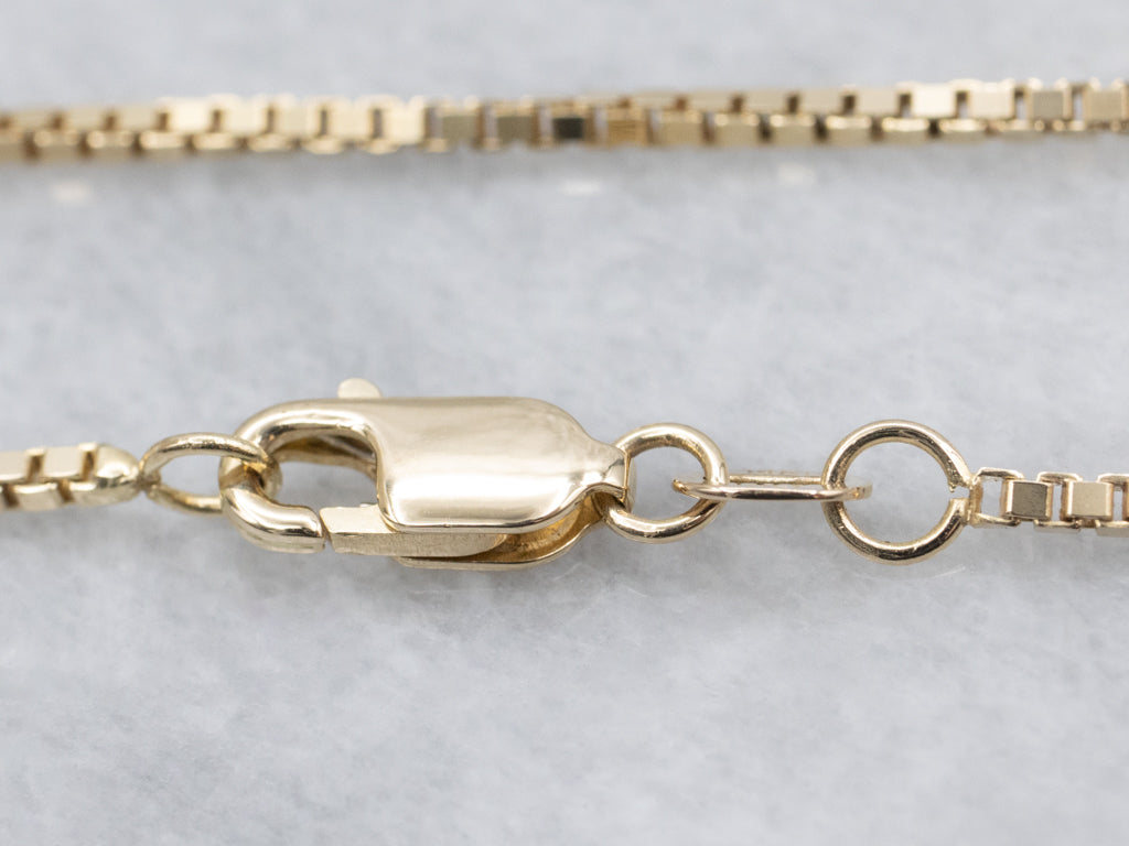 Italian Yellow Gold Box Chain with Lobster Clasp