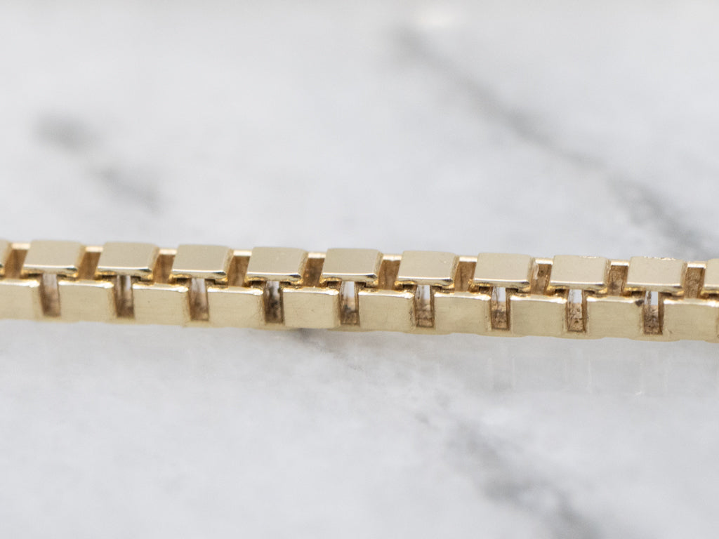 Italian Yellow Gold Box Chain with Lobster Clasp