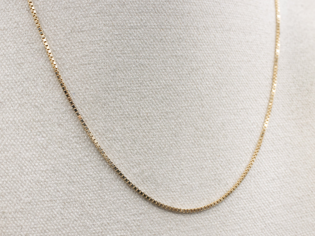 Italian Yellow Gold Box Chain with Lobster Clasp