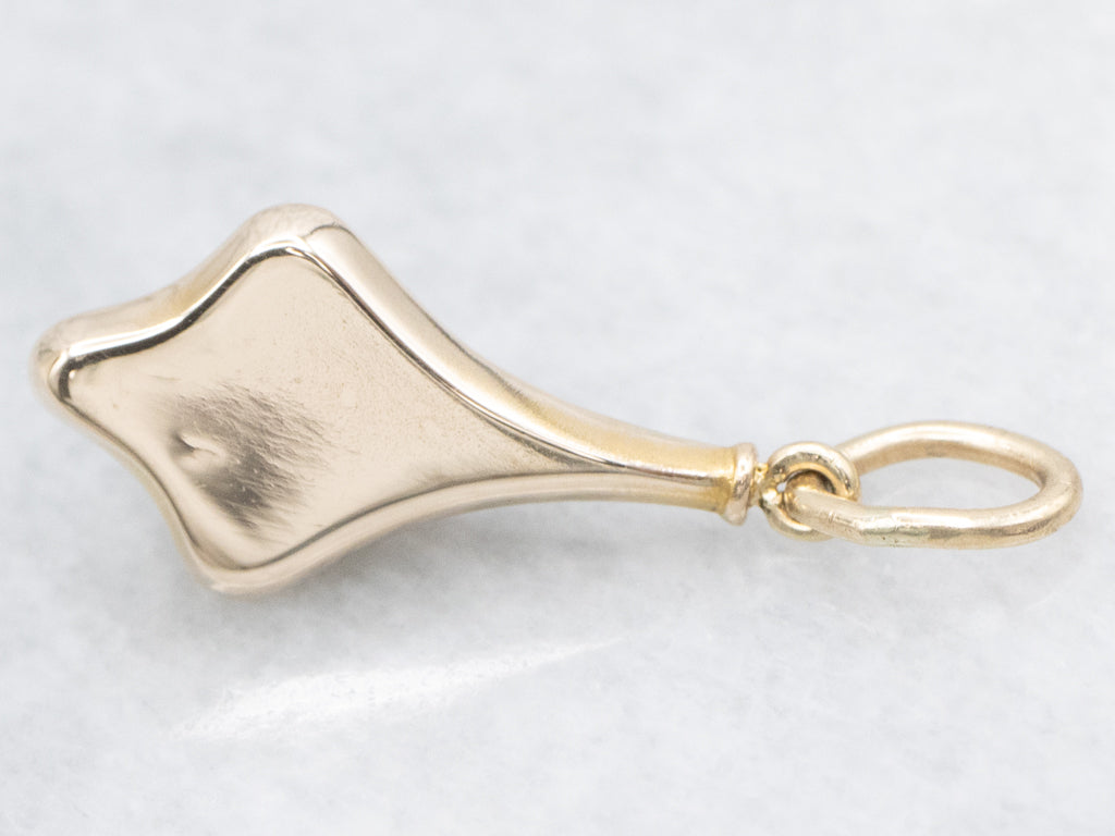Antique Gold Old Mine Cut Diamond Drop Stickpin Conversion Pendant