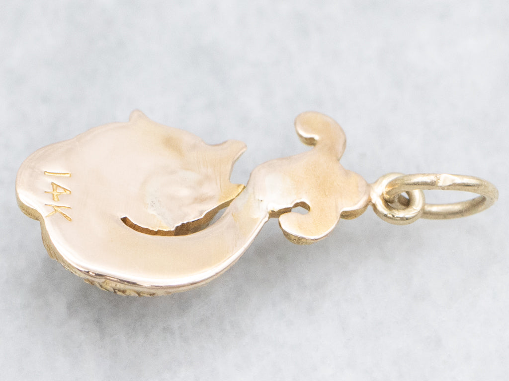 Old Mine Cut Diamond Antique Belle Époque Mythical Fish Pendant