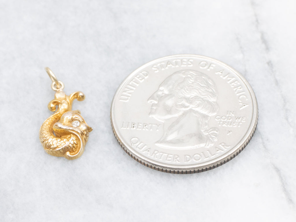 Old Mine Cut Diamond Antique Belle Époque Mythical Fish Pendant