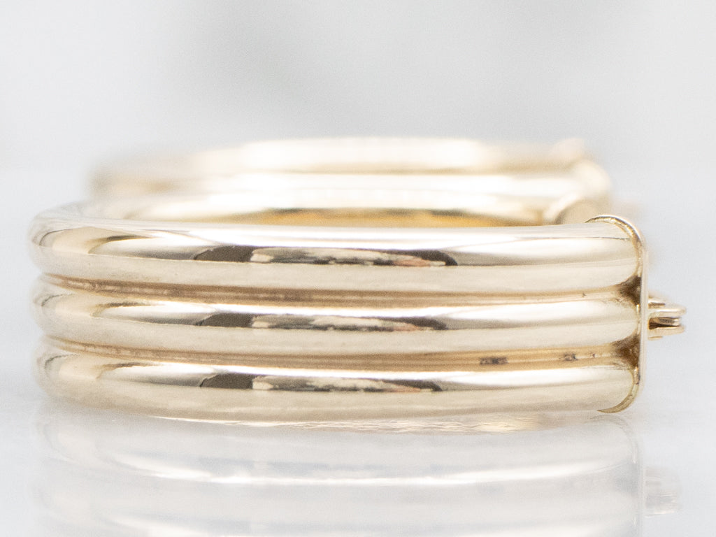 Yellow Gold Triple Hoop Earrings