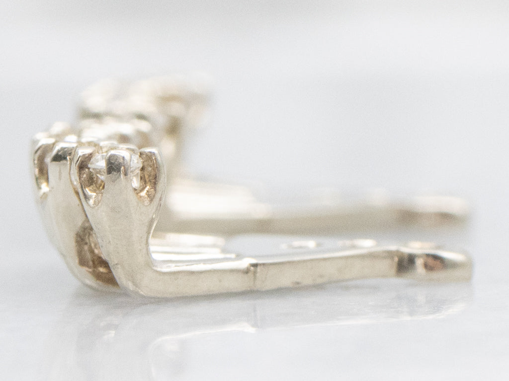 *RESERVED* Vintage Diamond Fan White Gold Earring Jackets