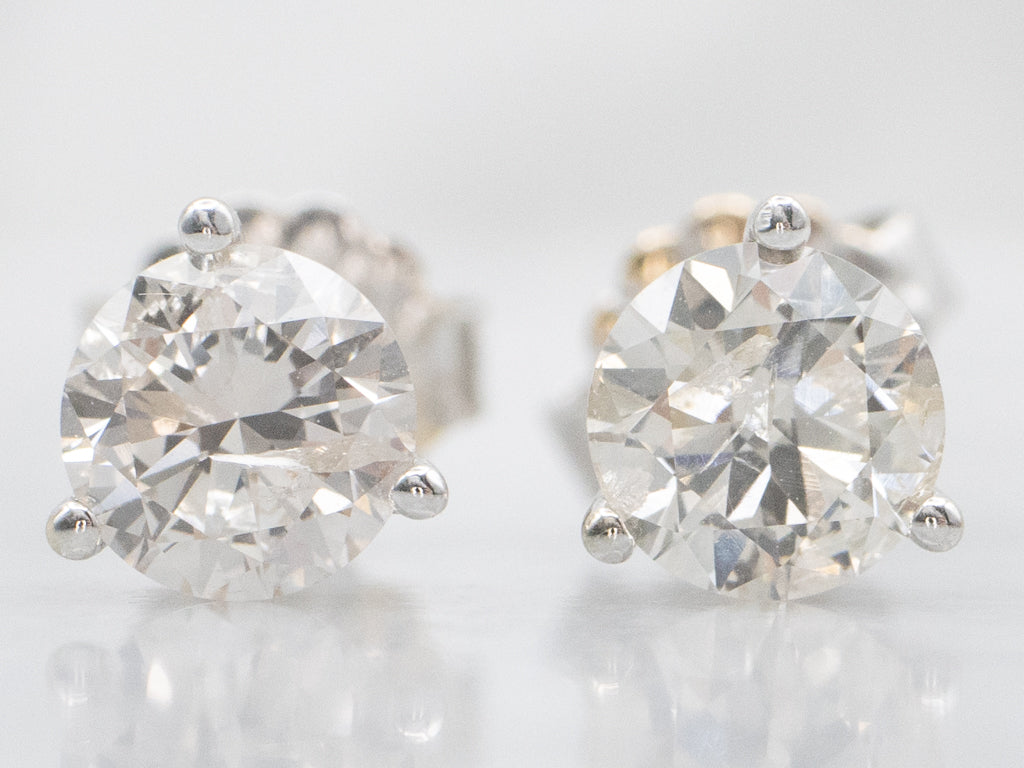 Diamond White Gold Martini Stud Earrings