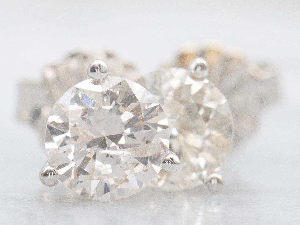 Diamond White Gold Martini Stud Earrings