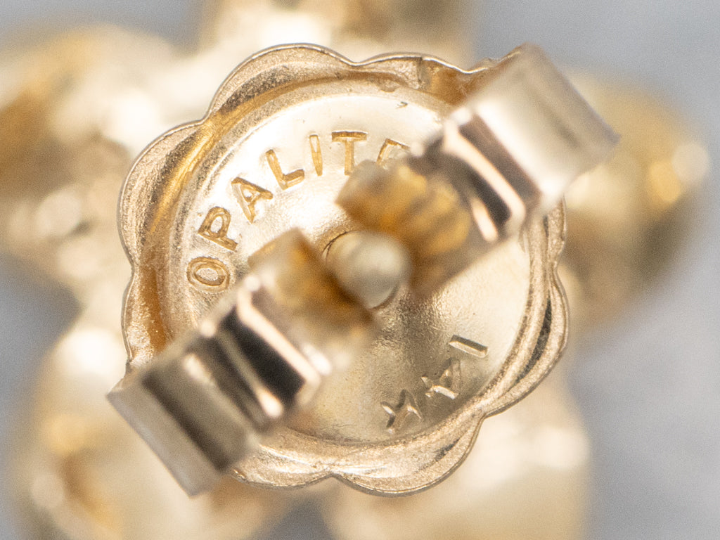Textured Gold Flower Stud Earrings
