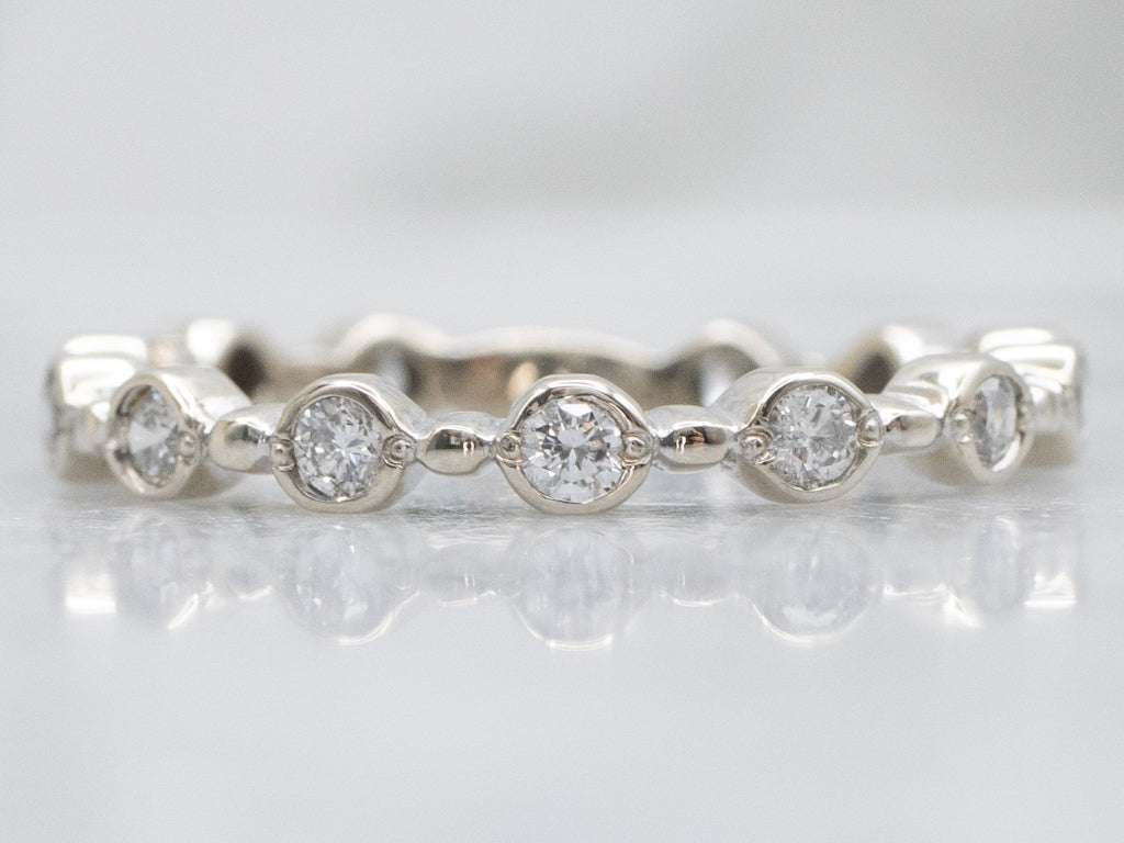 Bezel-Set White Gold Diamond Eternity Band