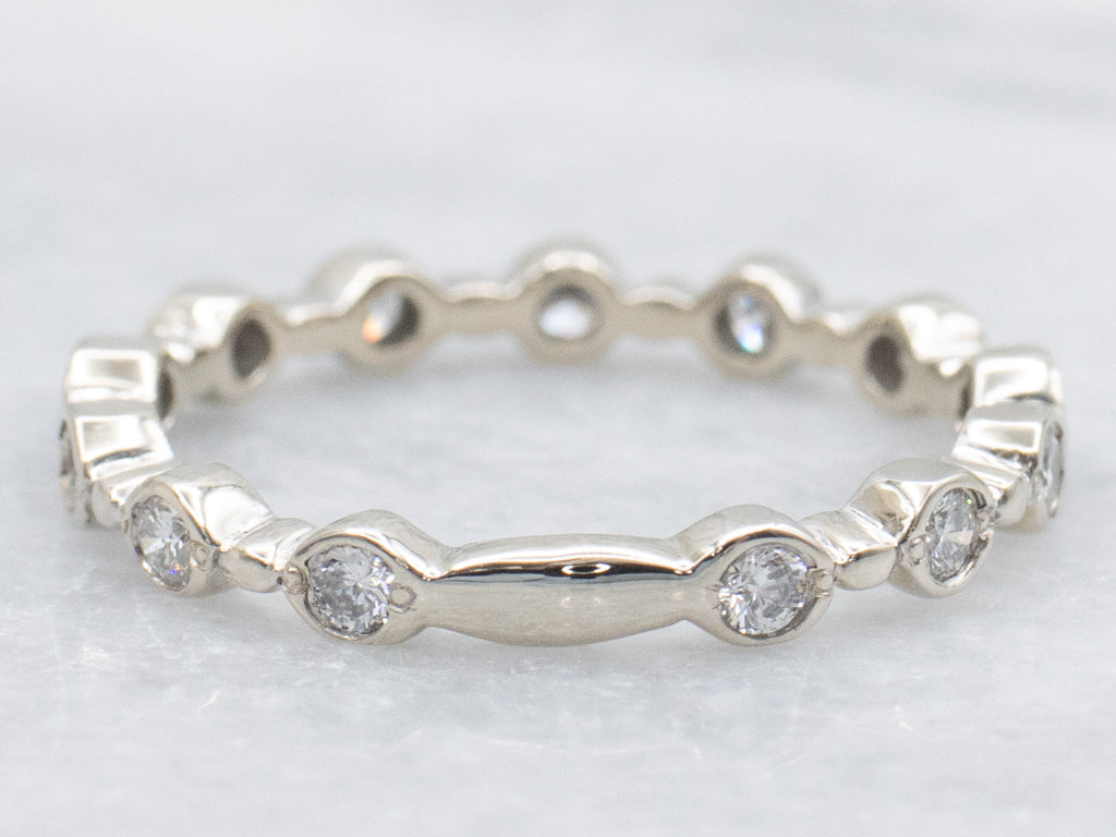 Bezel-Set White Gold Diamond Eternity Band
