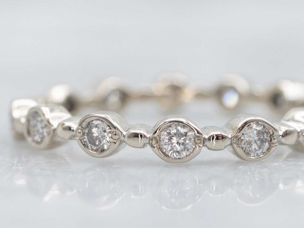 Bezel-Set White Gold Diamond Eternity Band
