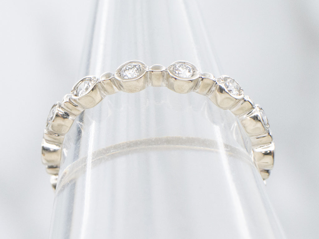 Bezel-Set White Gold Diamond Eternity Band