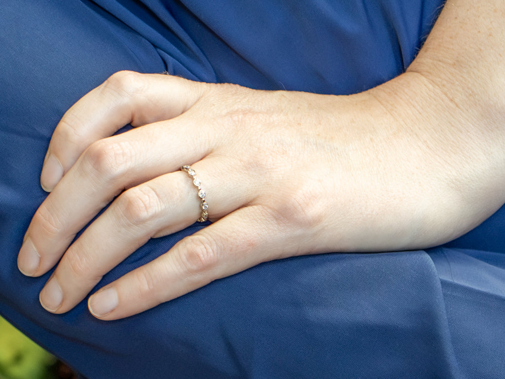 Bezel-Set White Gold Diamond Eternity Band