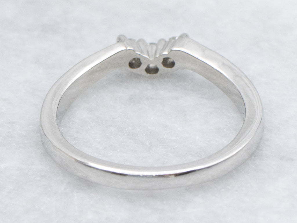 Platinum and Diamond Curved Contour Band