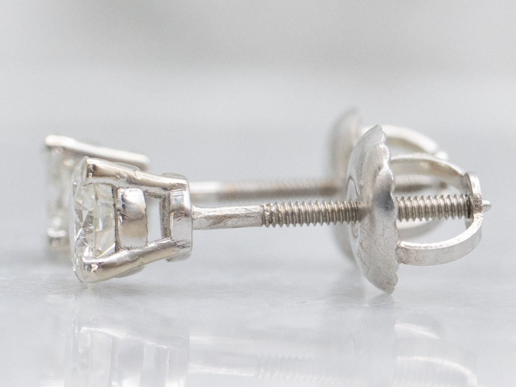 Round Brilliant Diamond Four-Prong Stud Earrings