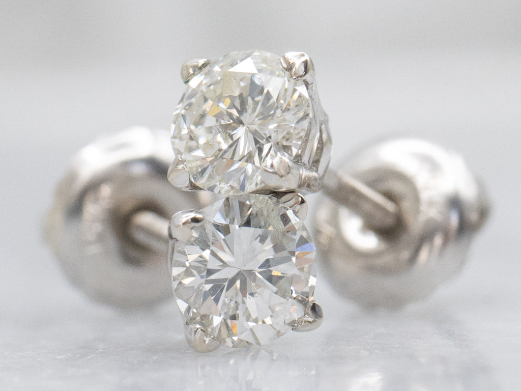 Round Brilliant Diamond Four-Prong Stud Earrings