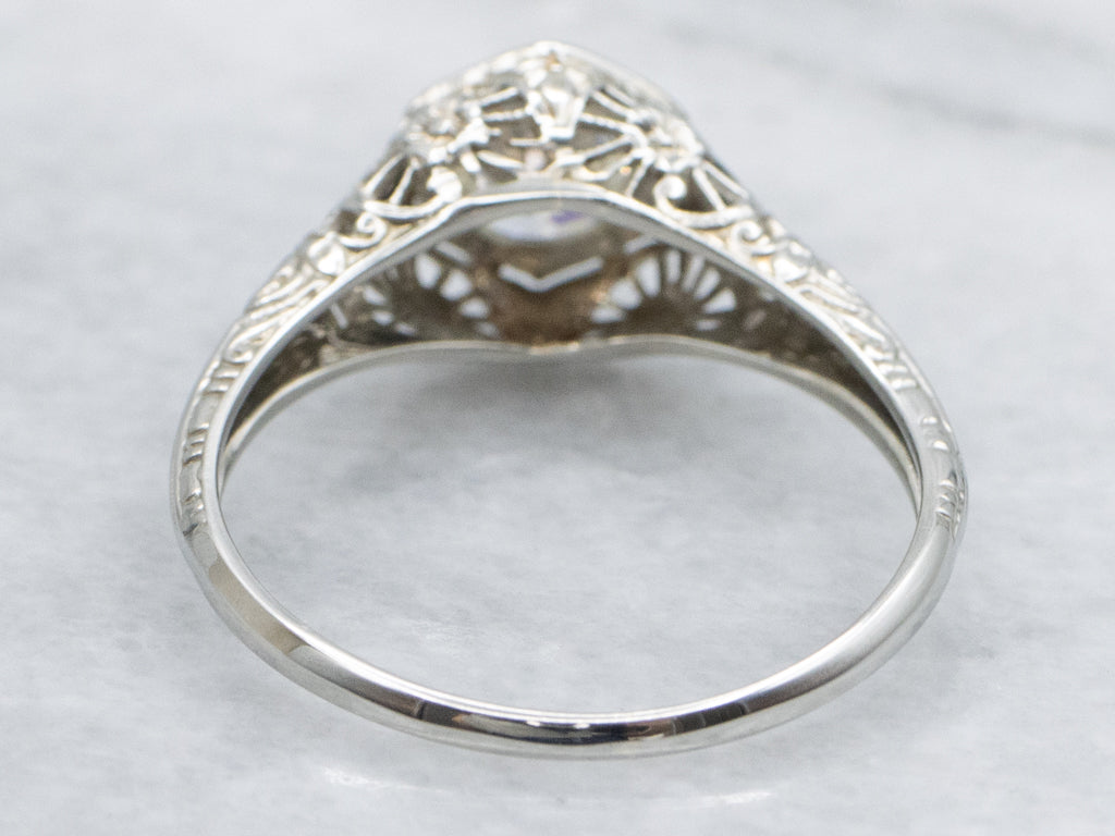 Antique Belais European Cut Diamond Solitaire Engagement Ring