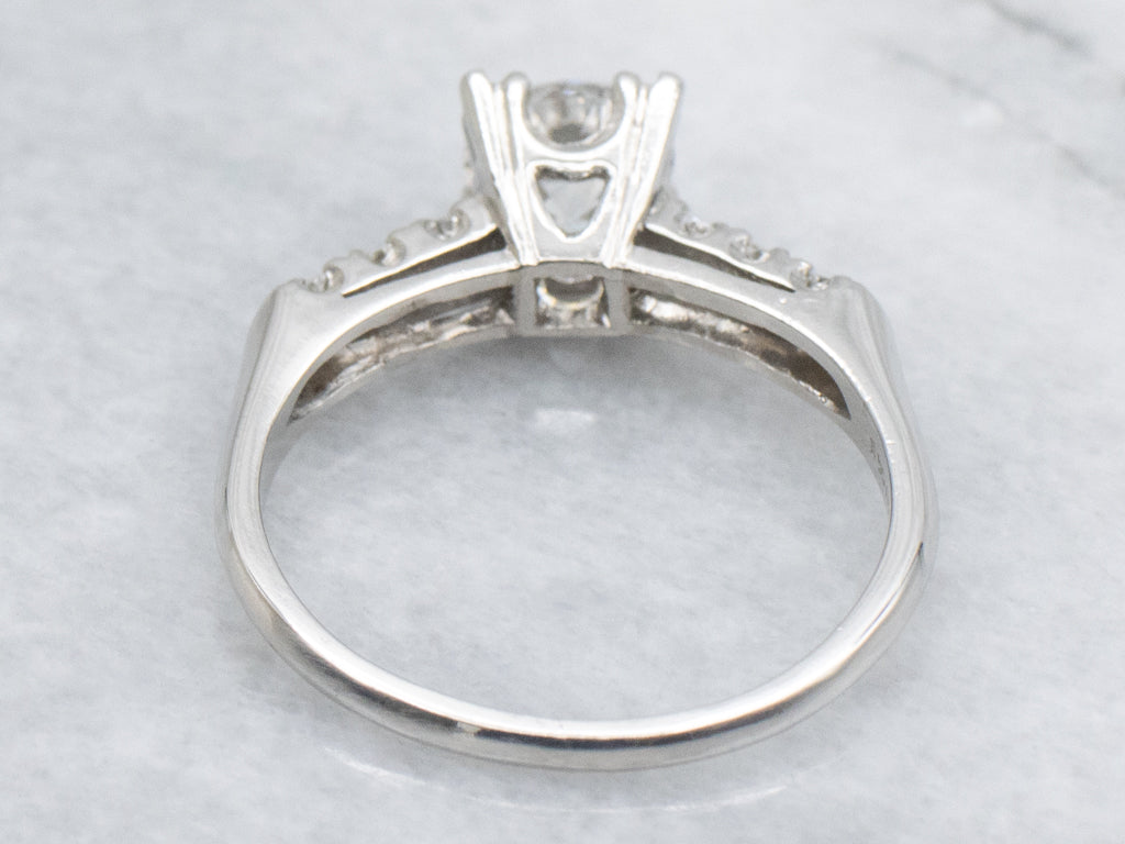 1940s European Cut Diamond and Platinum Engagement Ring