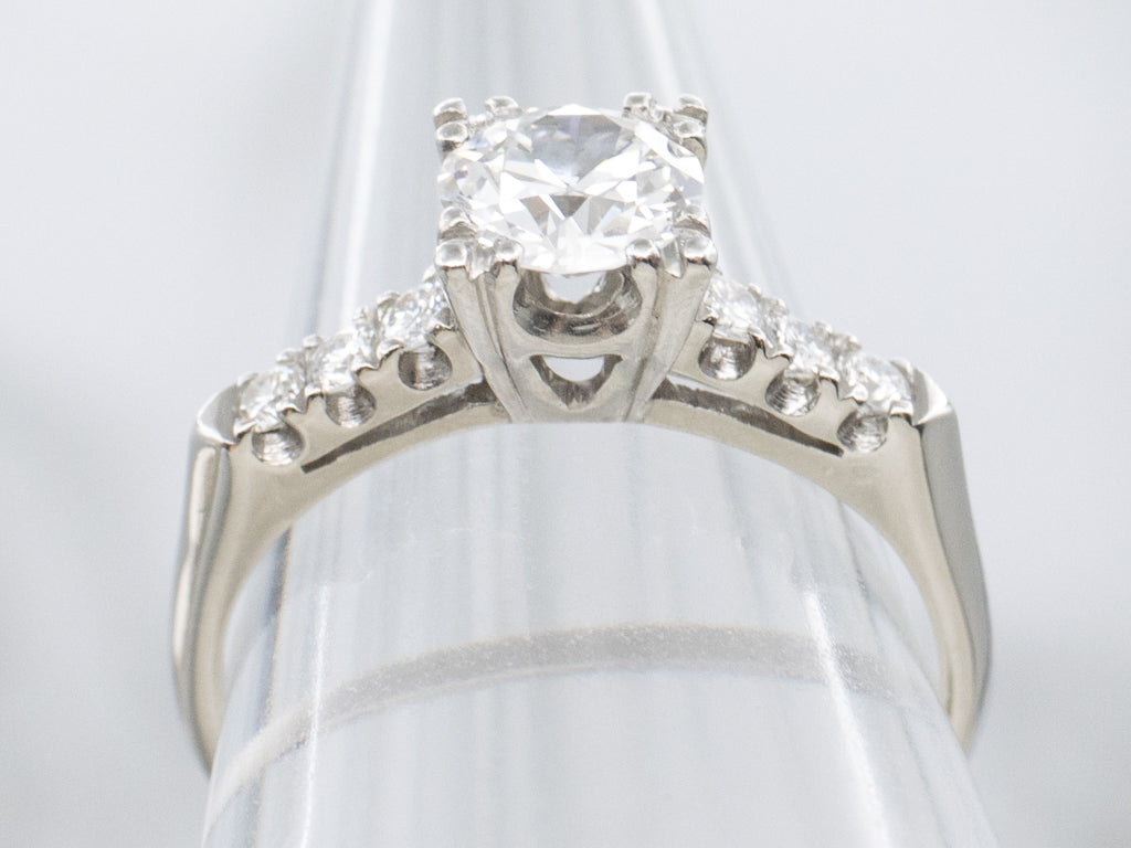 1940s European Cut Diamond and Platinum Engagement Ring