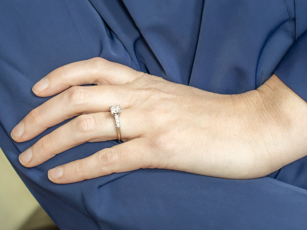 1940s European Cut Diamond and Platinum Engagement Ring