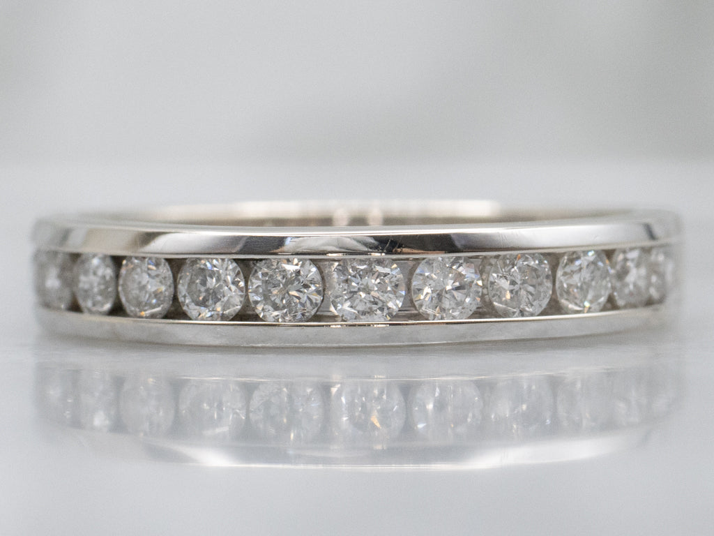 Channel-Set Diamond White Gold Wedding Band