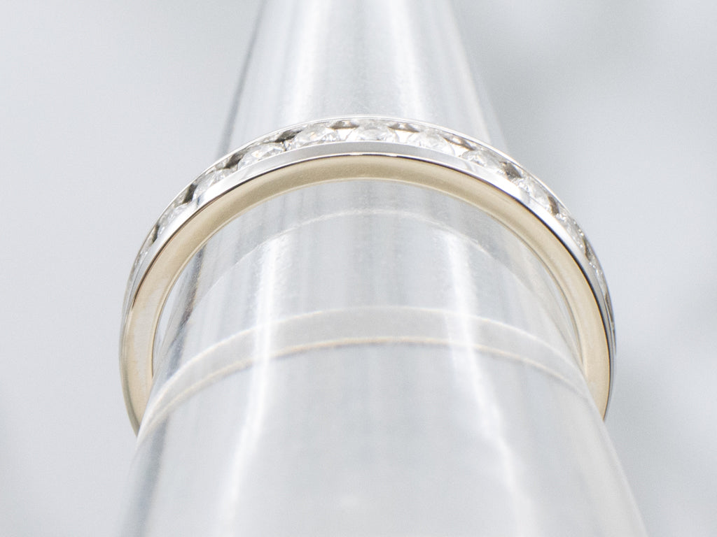 Channel-Set Diamond White Gold Wedding Band