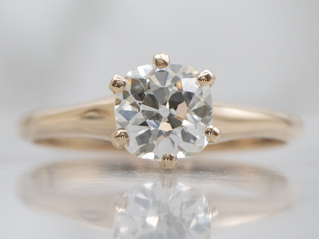 Old Mine Cut Diamond Antique Six-Prong Engagement Ring