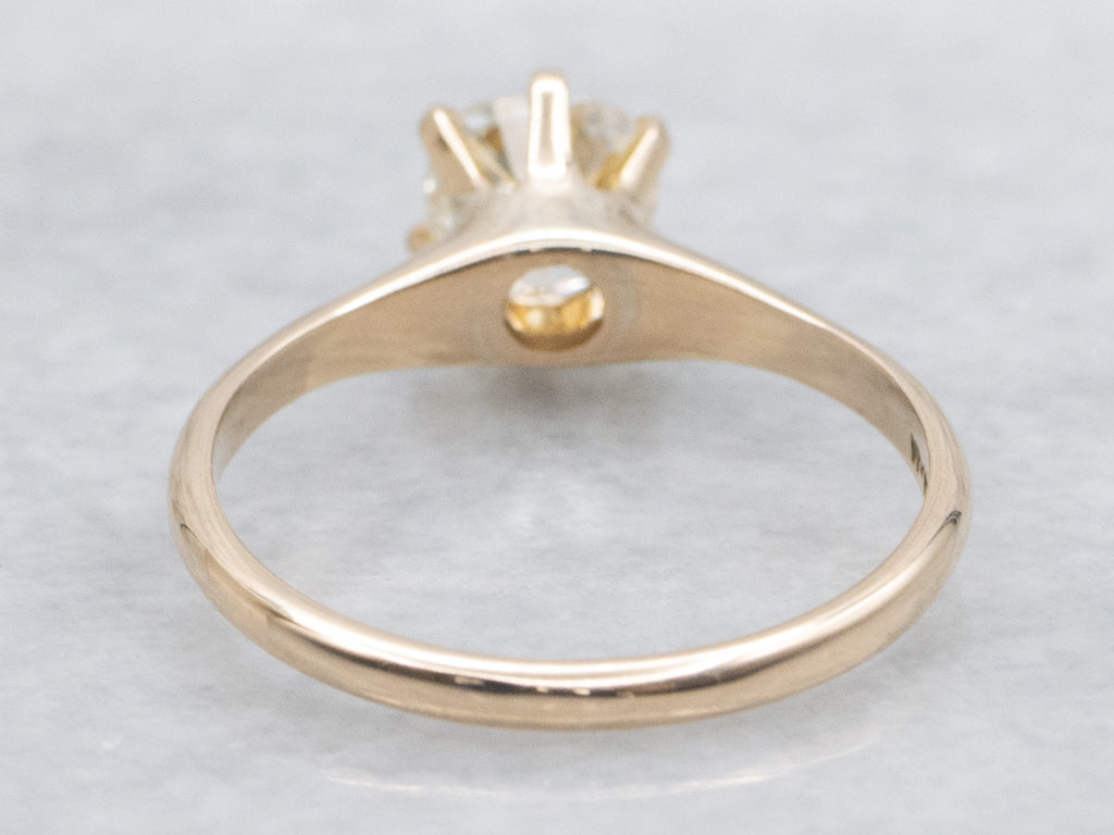 Old Mine Cut Diamond Antique Six-Prong Engagement Ring