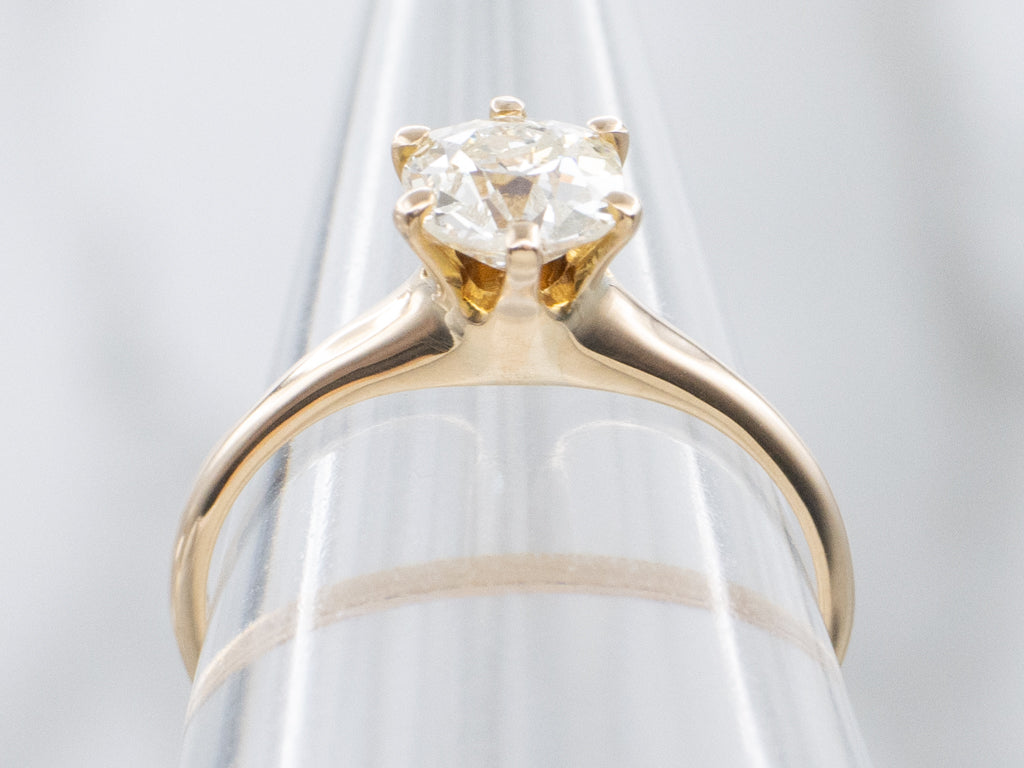 Old Mine Cut Diamond Antique Six-Prong Engagement Ring