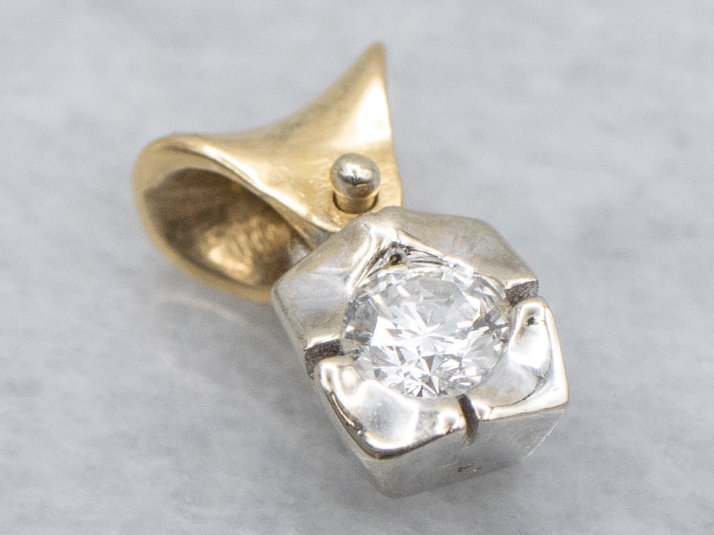 18-Karat Two-Tone Gold Hinged Diamond Pendant