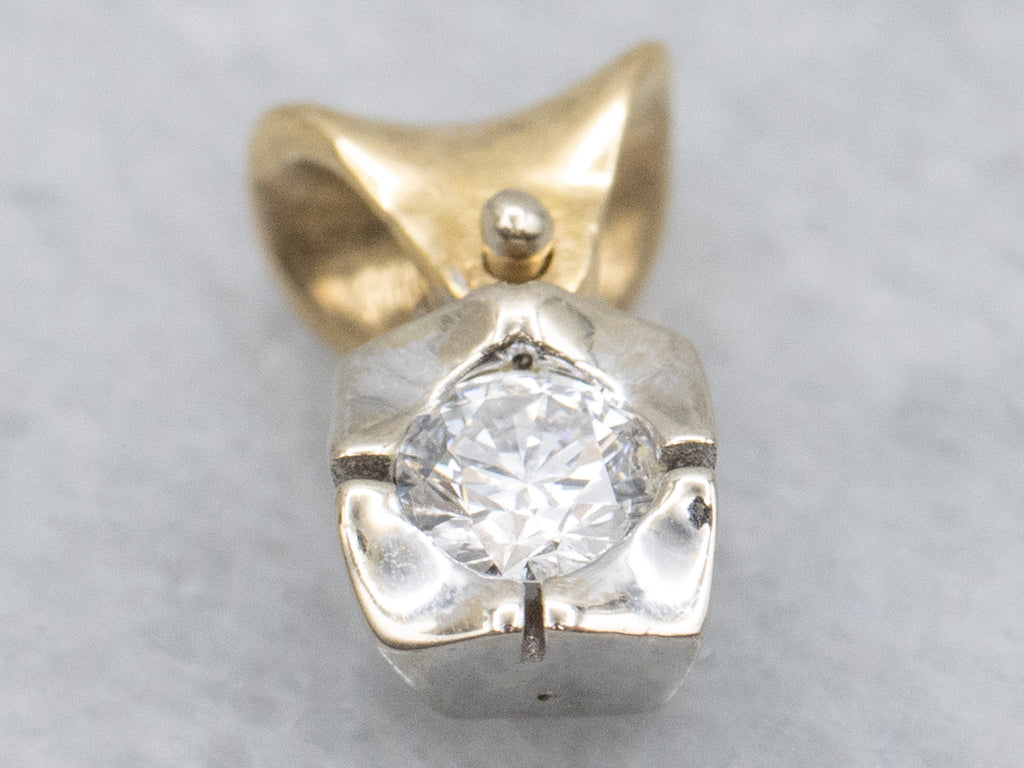 18-Karat Two-Tone Gold Hinged Diamond Pendant