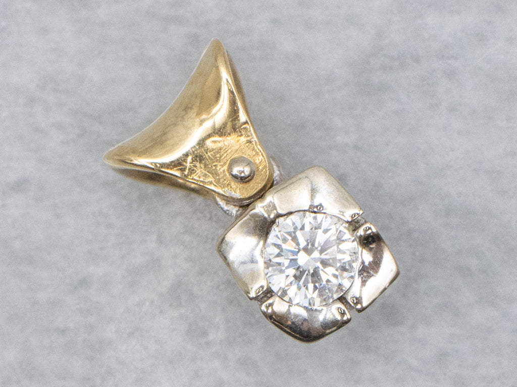 18-Karat Two-Tone Gold Hinged Diamond Pendant